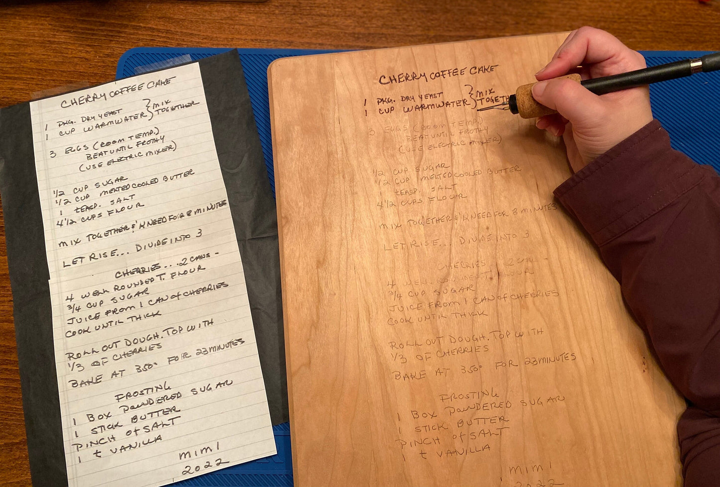 CUSTOM ORDERS - Cutting Board, Handcrafted, Long Grain Cherry and Maple - Personalization Available - recipe board - Let’s design!